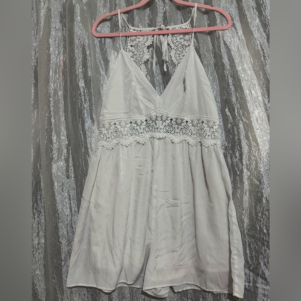 Elegant Lace Halter Romper